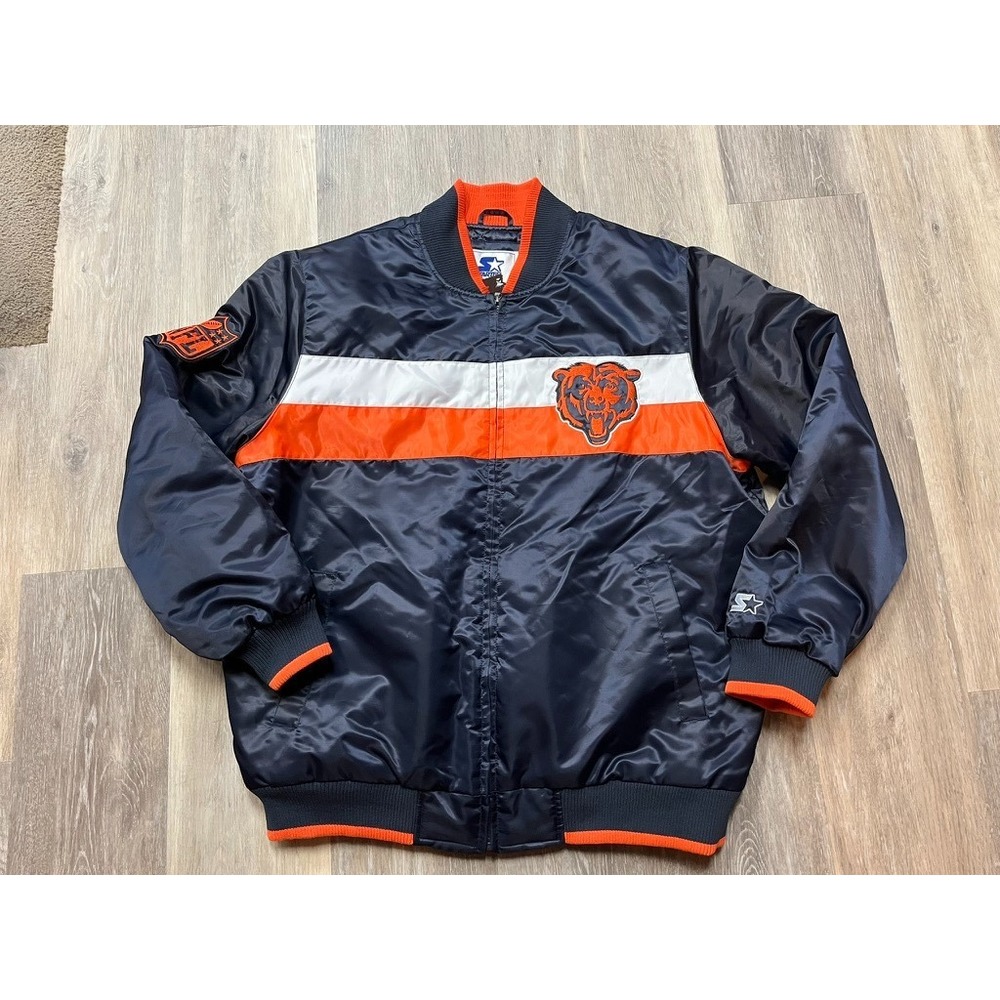 Vtg Chicago Bears Starter Jacket NFL Football Satin Ditka Men's Size XL